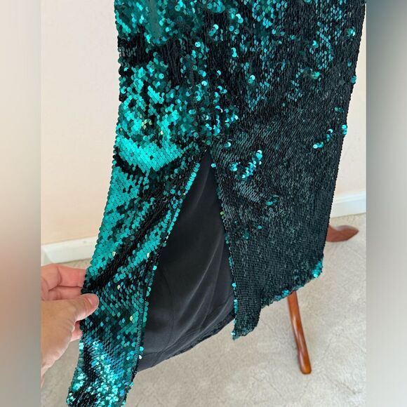 Dress The Population Natalie dress in emerald green sequins holiday cocktails XS - Picture 7 of 15